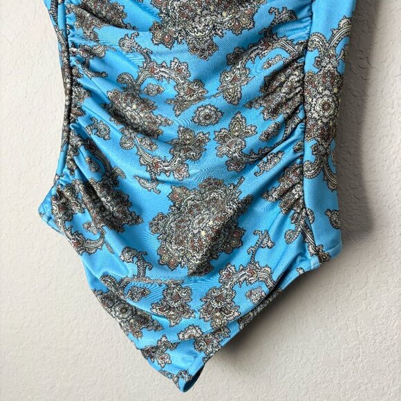 ZIMMERMANN Fiesta Square Link One-Piece Boho Printed Swimsuit Size 1 - Picture 8 of 15